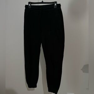 topshop black velvet drawstring jogger pants size 8